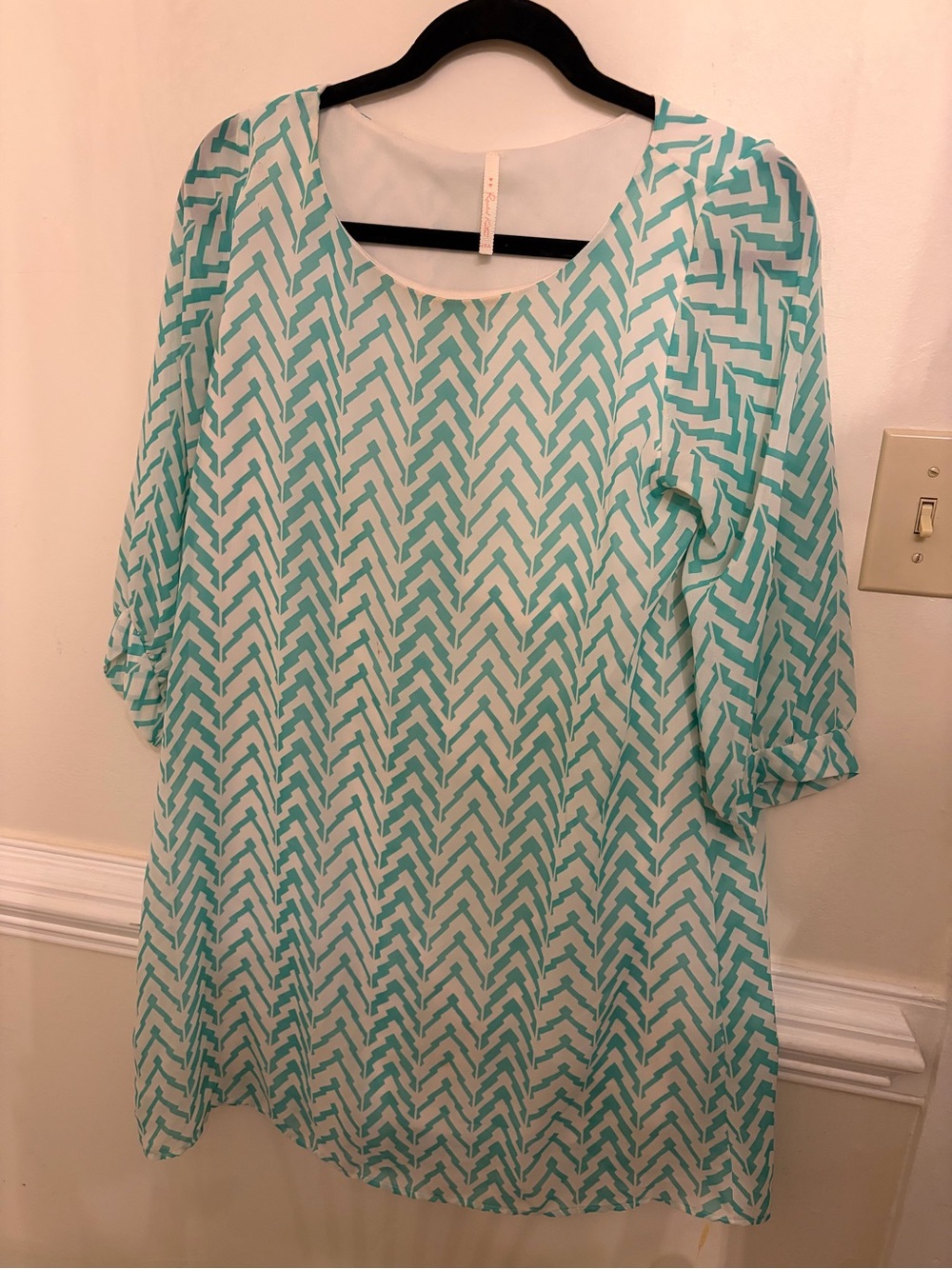 Rachel Kate Mint Chevron Tunic Top